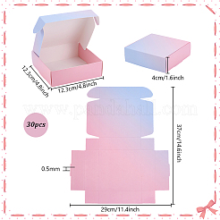 厚紙紙の梱包箱  メーラーボックス  正方形  空色  ピンク  12.3x12.3x4cm&nbsp;CON-WH0089-205A