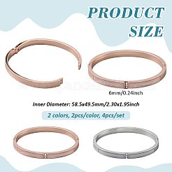 4 шт. 2-цветные браслеты из цинкового сплава со стразами для женщин&nbsp;BJEW-GO0002-07