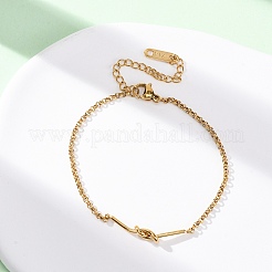 Браслеты из звеньев с узелками из нержавеющей стали 304 BJEW-R027-04G