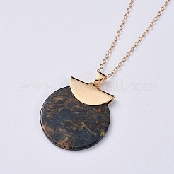 Ожерелья с подвесками из ацетата (смолы) целлюлозы&nbsp;NJEW-JN02475-02