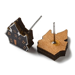 Деревянные серьги-гвоздики EJEW-Z054-02B