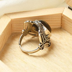 Verstellbare Ringe aus natürlichem Obsidian&nbsp;RJEW-I108-02AS-12