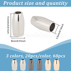 60 шт. 3-х цветные цинковые наконечники для шнура FIND-GO0002-86A