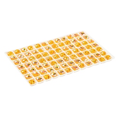 Ab色のメッキガラスビーズ  多面カット  ラウンド  ゴールド  8x5.5~6mm  穴：1.4~1.6mm  336個/セット&nbsp;EGLA-P059-03B-AB16