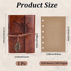 Cuadernos con tapa de cuero pu&nbsp;AJEW-CL0005-15B