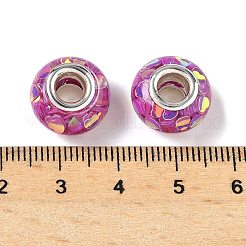 Прозрачные европейские бусины-рондель из смолы RESI-S023-10