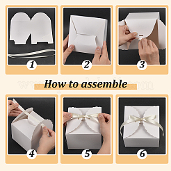 Cajas de regalo de papel plegables cuadradas&nbsp;CON-WH0112-059C