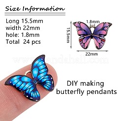 Подвески из сплава с принтом 24 цветов&nbsp;ENAM-SZ0002-13