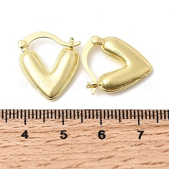 Серьги-кольца из латуни в форме сердца&nbsp;EJEW-P333-04G