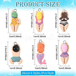 12шт 6 стиля пластиковые подвески&nbsp;KY-YW0002-21