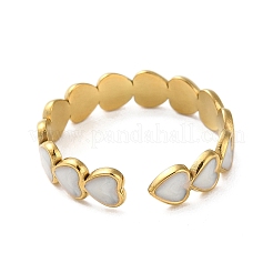 Настоящие эмалевые манжеты из нержавеющей стали 304 с покрытием из 18-каратного золота&nbsp;RJEW-M171-14G-01