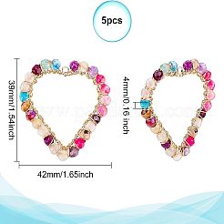 5 шт. подвески из натурального граненого агата в форме сердца FIND-FG0001-56