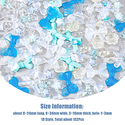 152шт 19 стиля прозрачные акриловые бусины&nbsp;TACR-FH0001-16
