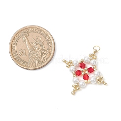 Подвески-звезды из стеклянных бусин&nbsp;PALLOY-MZ01165-03