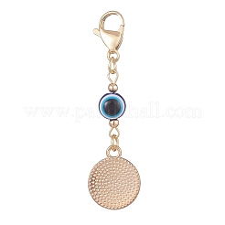 Alliage d'émail mauvais œil avec décoration pendentif en strass&nbsp;HJEW-JM01040-01