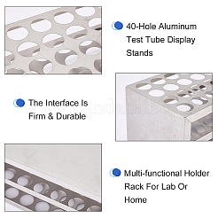 Стойки для пробирок из нержавеющей стали 201 с 40 отверстием&nbsp;AJEW-WH0042-165A