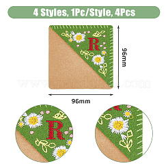 4 Stück Lesezeichen aus Filz in 4 Stilen mit Stickereien.&nbsp;FIND-HY0003-46R