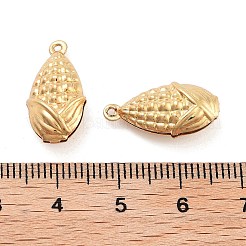 316サージカルステンレスペンダント  18KGP本金メッキ  野菜と果物シリーズの魅力  トウモロコシ  19x10x6.5mm  穴：1mm&nbsp;STAS-B072-06G-01