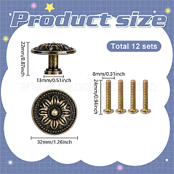 亜鉛合金引き出しキャビネットハンドル  ネジ付き  花模様の丸  アンティークブロンズ  32x22mm&nbsp;FIND-WH0367-224