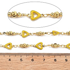 Chaînes à maillons coeur en laiton&nbsp;KK-D368-03G-C