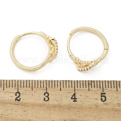 Boucles d'oreilles en laiton avec zircone cubique transparente&nbsp;EJEW-Q014-14G
