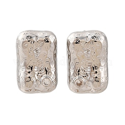 Прямоугольные серьги-гвоздики из латуни с микропаве и цирконием&nbsp;EJEW-R025-21P