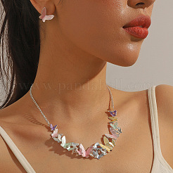 Комплект из колье и серег из сплава с бабочкой и эмалью для женщин FS-WGFD103-02