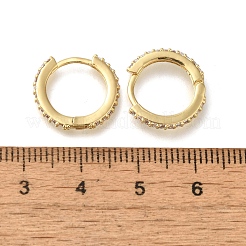 Серьги-кольца из латуни с микропаве из кубического циркония&nbsp;EJEW-H143-15G