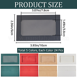 120 шт. 5-цветные прямоугольные бумажные мини-конверты для подарочных карт с полым видимым окошком CON-CP0001-004