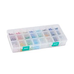 24 цветные гальванические стеклянные бусины&nbsp;EGLA-JP0002-04B-6mm