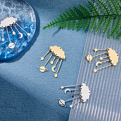 4 шт. подвески из нержавеющей стали 201 двух цветов&nbsp;STAS-FH0002-34