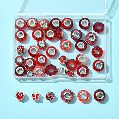 40 шт. 20 вида европейских бусин из смолы и стекла RPDL-FS0001-03