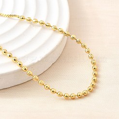 Bracelets coulissants en perles rondes en laiton pour femmes&nbsp;BJEW-D317-13B-G