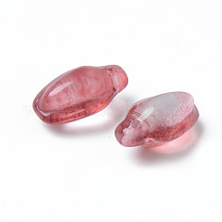透明スプレー塗装ガラスペンダント  つぼみ  インディアンレッド  15x8.5x7.5mm  穴：1.2mm&nbsp;GLAA-S190-016G-01
