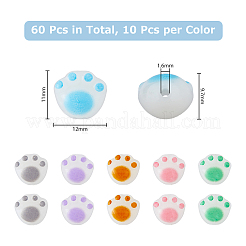 60шт 6 цвета непрозрачные акриловые бусины&nbsp;SACR-DC0001-05
