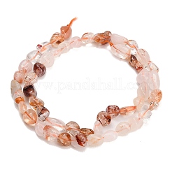 Brins de perles de quartz hématoïde rouge naturel/quartz ferrugineux&nbsp;GG-CBAC61B-B04-02