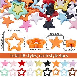 72шт 18 цвета акриловые бусины&nbsp;OACR-SC0002-61