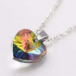 Coeur électrodéposée pendentifs en verre&nbsp;NJEW-JN01390