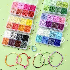 Наборы для изготовления браслетов из круглых стеклянных бусин своими руками&nbsp;SEED-YW0002-64A