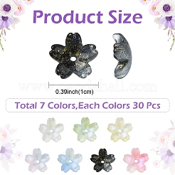 30шт гальванические прозрачные стеклянные бусины&nbsp;GLAA-YW0005-02A