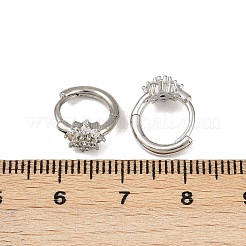 Латунные микро проложить серьги обруча кубического циркония EJEW-S277-07P