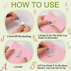 26 шт. буквы a~z с цветком полиэстер компьютерная вышивка ткань термоприклеиваемые/пришивные нашивки&nbsp;DIY-TAC0015-42