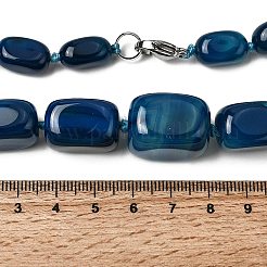 Colliers de perles cubiques dégradées en agate naturelle teintée&nbsp;NJEW-C113-01H