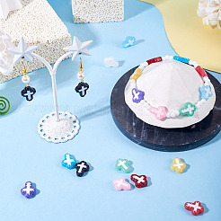 20 шт. двухцветные окрашенные стеклянные бусины BLOW-TA0001-07B