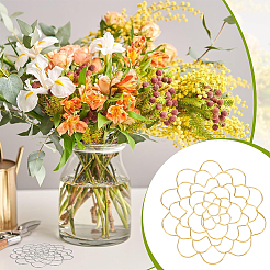 3 крышка-вставка для цветочной композиции из нержавеющей стали с 6 заколками для волос из кожи аллигатора FIND-WR0011-48B