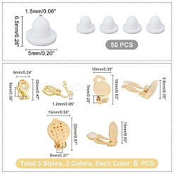 36 шт. 6 шт. фурнитуры для сережек-клипс из нержавеющей стали 304 STAS-DC0001-29