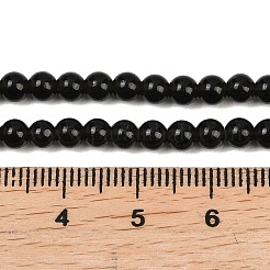 Природные обсидиана круглых бусин пряди&nbsp;G-E329-4mm-37