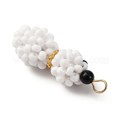 Рождественские стеклянные бусины снеговики подвески&nbsp;PALLOY-MZ00789-01