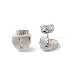 Boucles d'oreilles en laiton plaqué micro pavé de zircons cubiques transparents&nbsp;EJEW-K299-01P-I