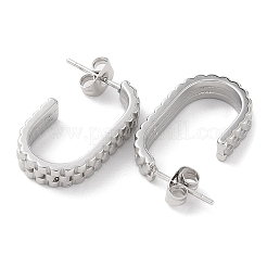 Овальные серьги-гвоздики из нержавеющей стали 304 EJEW-A104-28P